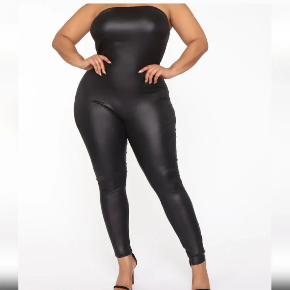 New black stretch jumpsuit - Picture 2 of 5